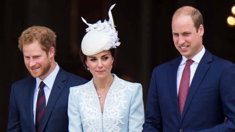 Harry and William with Kate Middleton