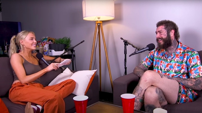 Alex Cooper and Post Malone on podcast