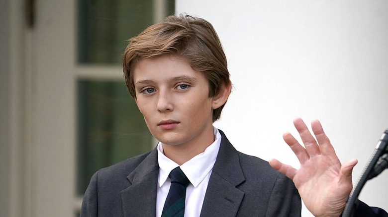 Barron Trump posing