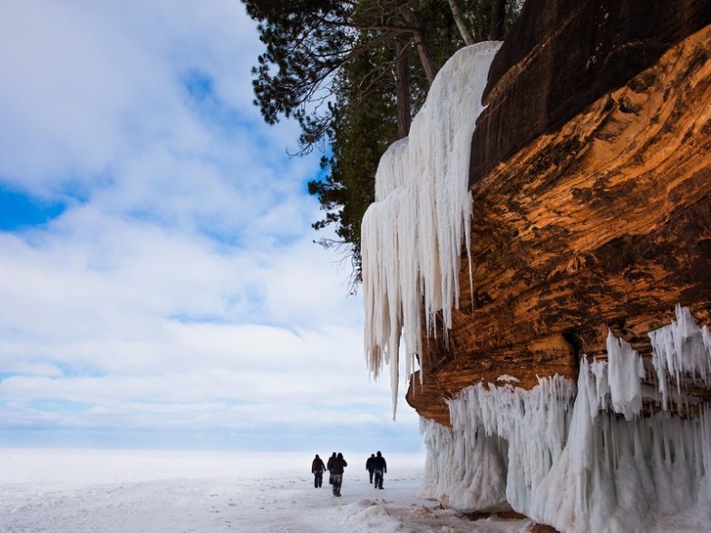 Frozen Lake Superior shoreline
