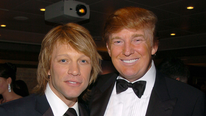 Jon Bon Jovi and Donald Trump posing together