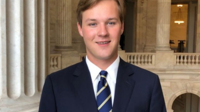 Buckley Carlson blue suit tie