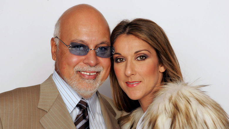 Celine Dion and Rene Angelil pose