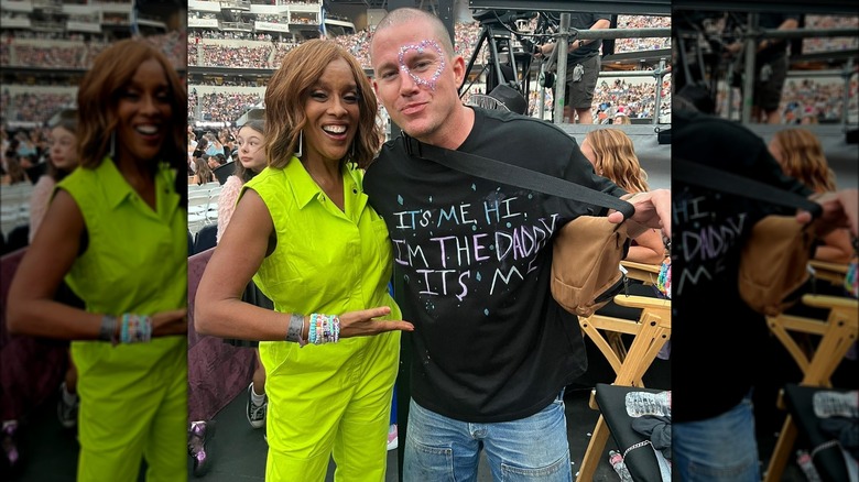 Gayle King and Channing Tatum posing at concert