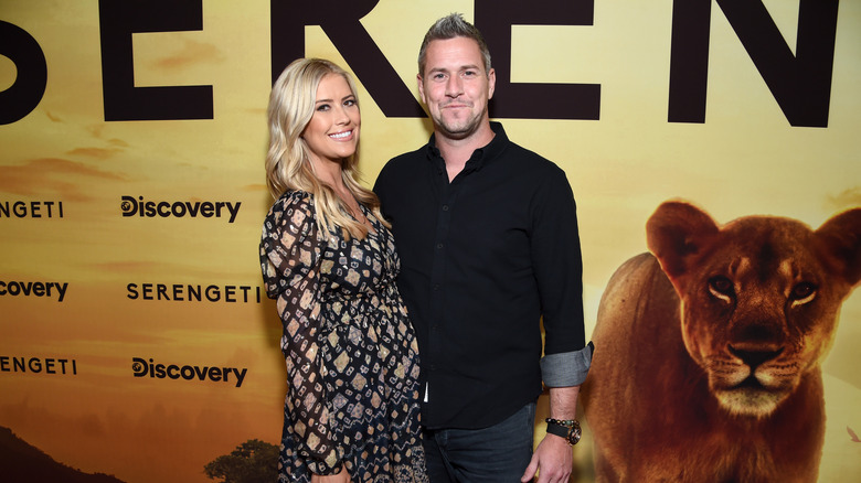 Pregnant Christina Hall and Ant Anstead posing