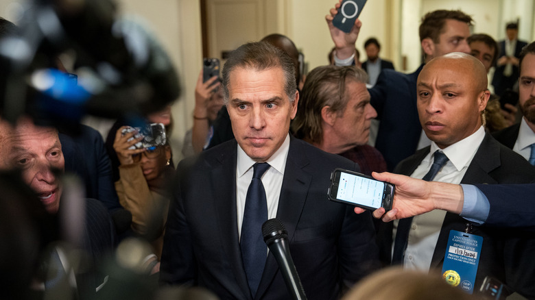 Hunter Biden surrounded by media