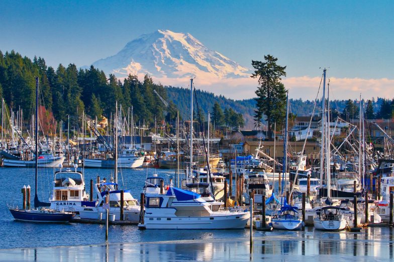 Gig Harbor with Mount Rainier in the backdrop