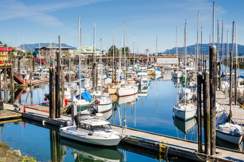 Boats in the harbor, Campbell River, Vancouver Island