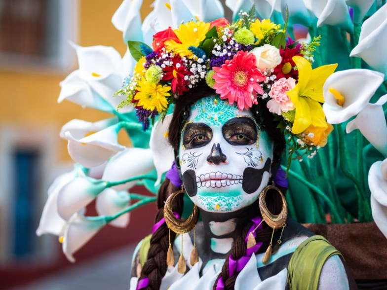 Woman in Day of the Dead costume Guanajuato, Mexico