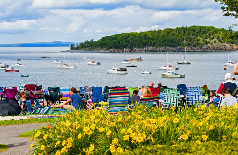 People gathering for Independence Day in Bar Harbor, Maine