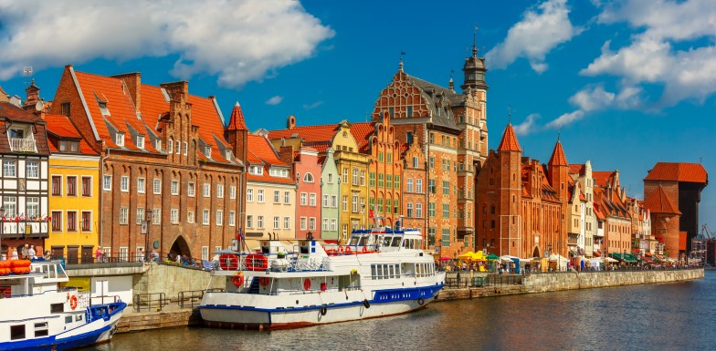Old Town and Motlawa, Gdansk, Poland