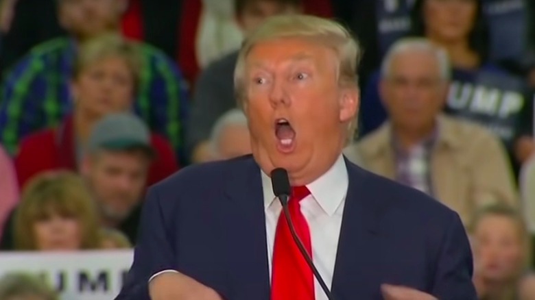 Donald Trump making a weird face