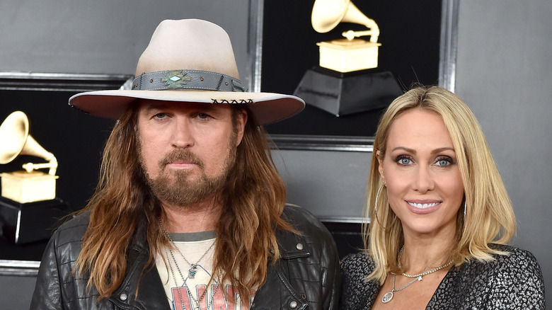 Billy Ray and Tish Cyrus pose together