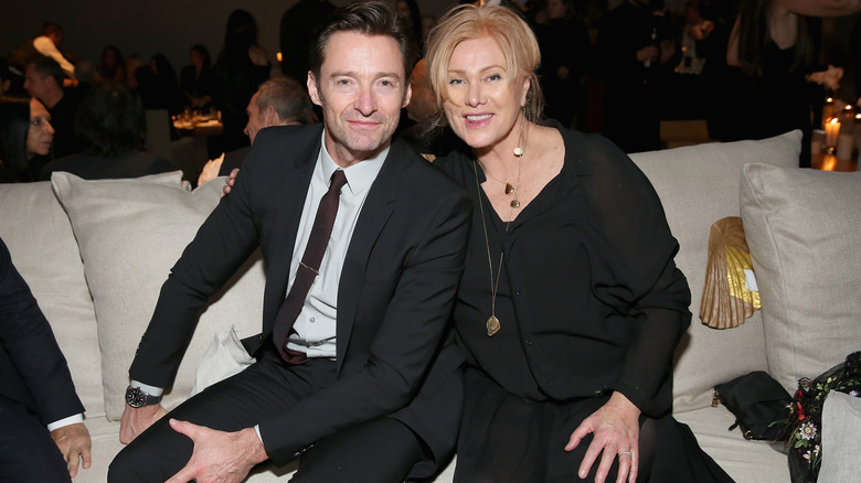 Hugh and Deborra-Lee Jackman posing