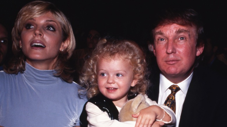 Marla Maples, Tiffany Trump, and Donald Trump sitting together