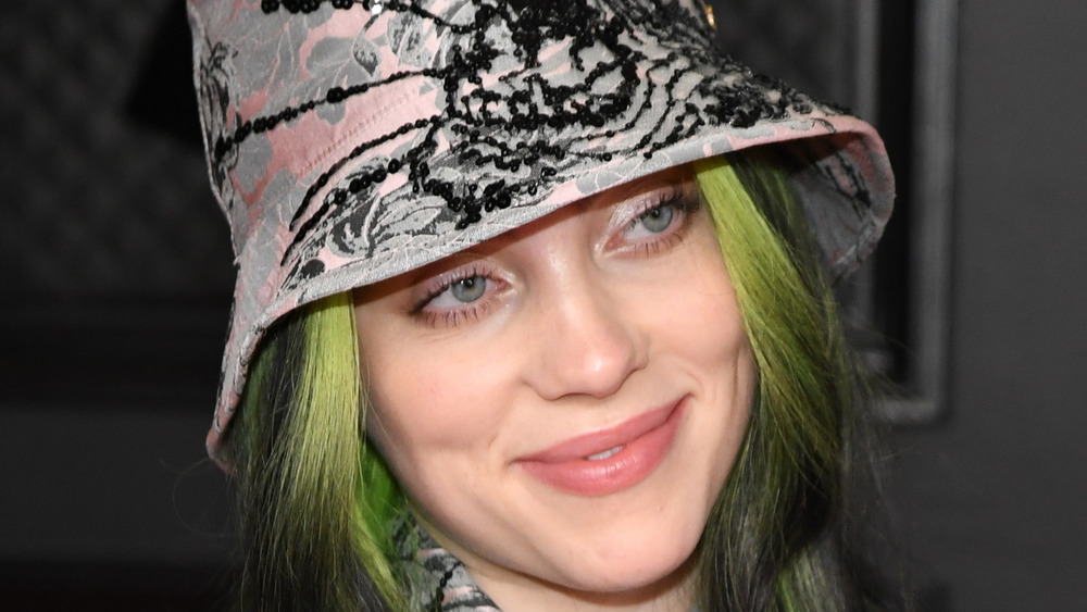 Billie Eilish wears a bucket hat at the Grammys