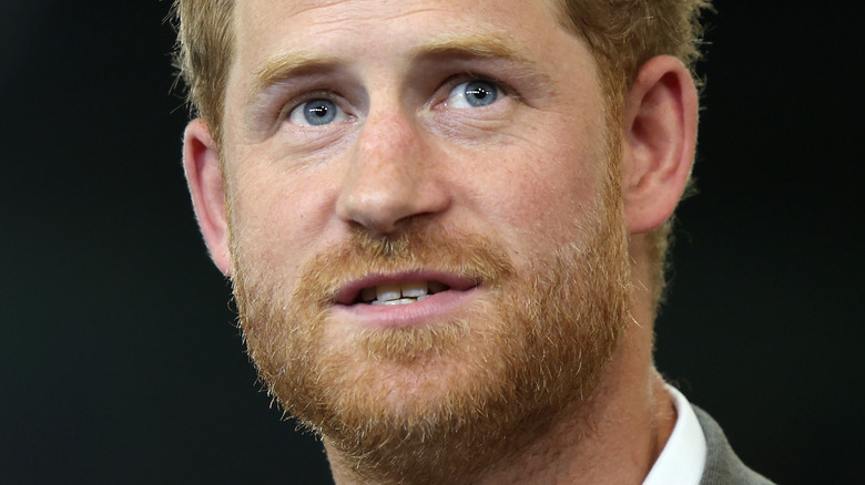 Prince Harry looking upwards