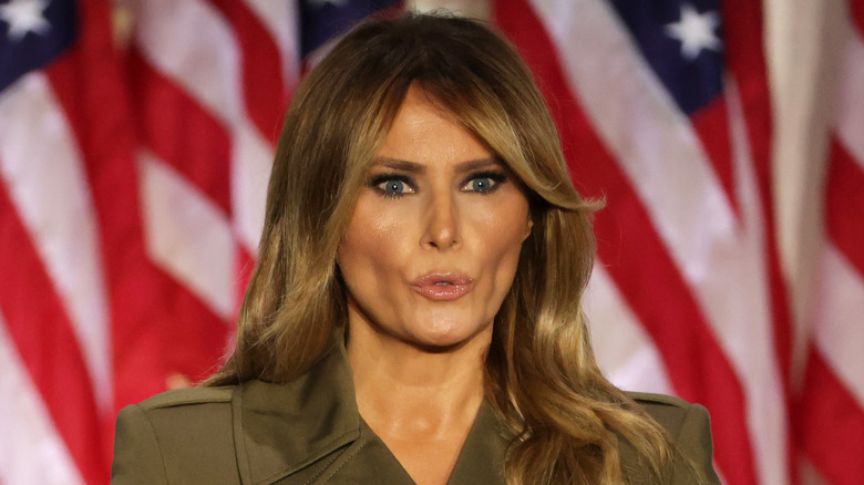 Melania Trump lips pursed