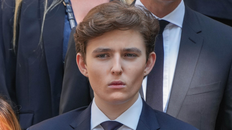 Barron Trump serious scowl