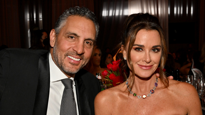 Kyle Richards and Mauricio Umanksy smiling together