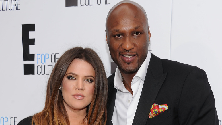 Khloe Kardashian Lamar Odom posing