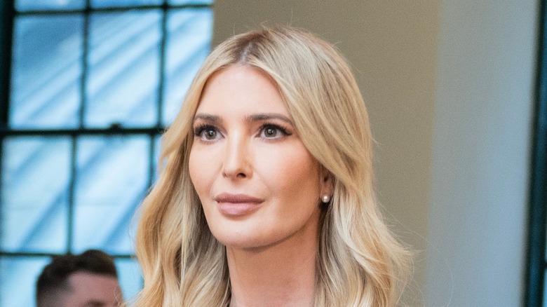 Ivanka Trump wearing a peach dress