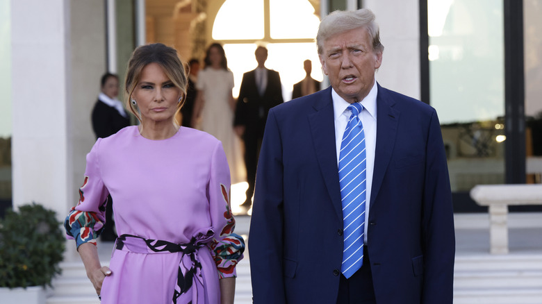 Melania and Donald Trump at an event