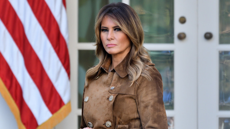 Melania Trump grim expression