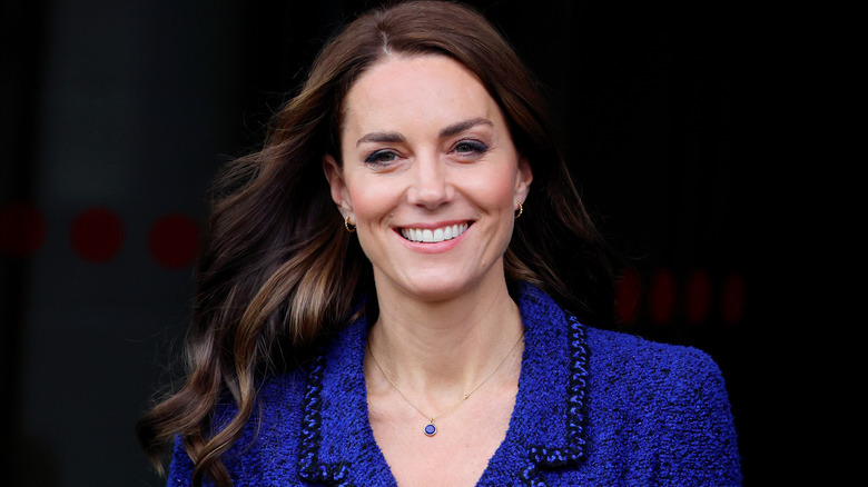 Kate Middleton wearing a blue blazer