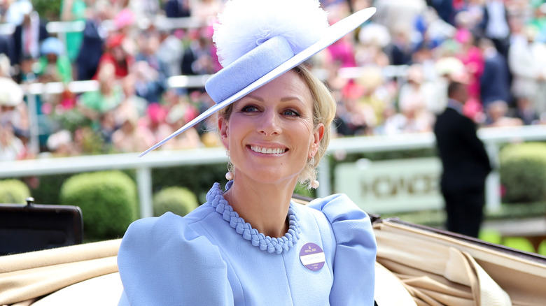 Zara Tindall wearing a big hat