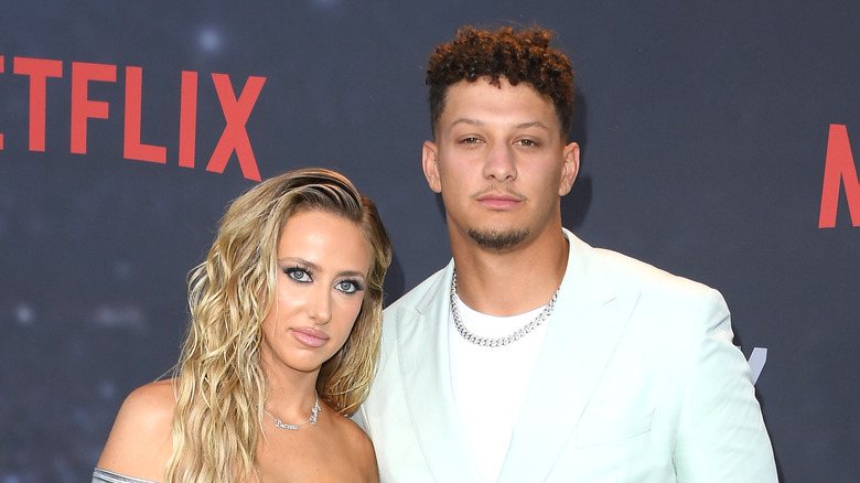 Brittany Mahomes and Patrick Mahomes on red carpet