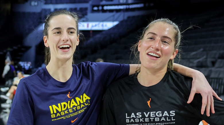 Caitlin Clark and Kate Martin smiling