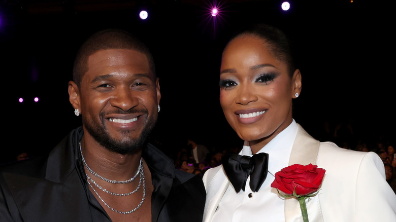 Usher and Keke Palmer white tux