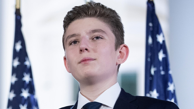 Barron Trump short gelled hair