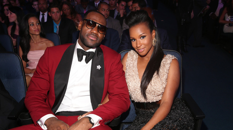 LeBron and Savannah James posing