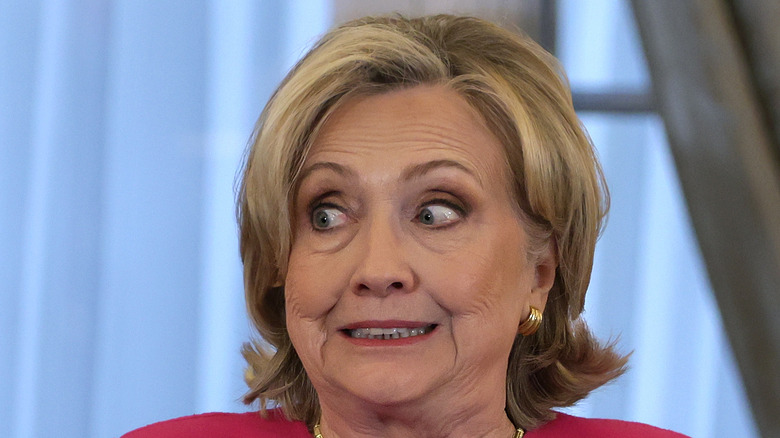 Hillary Clinton pulling funny face