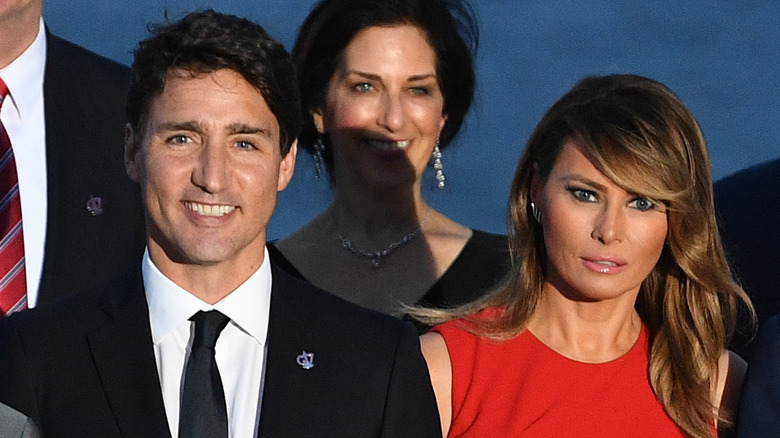 Justin Trudeau next to Melania Trump