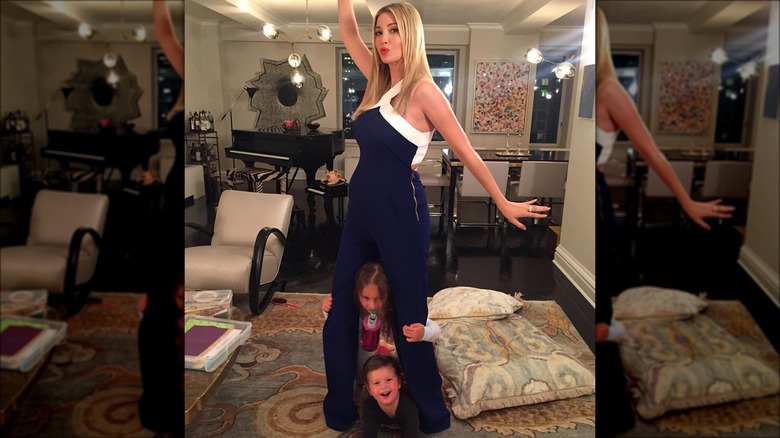 Ivanka Trump with artwork at home