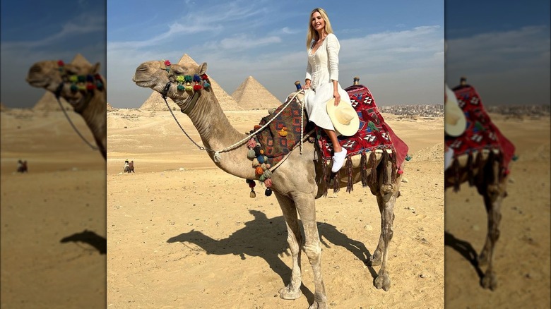 Ivanka Trump on a camel in Egypt.