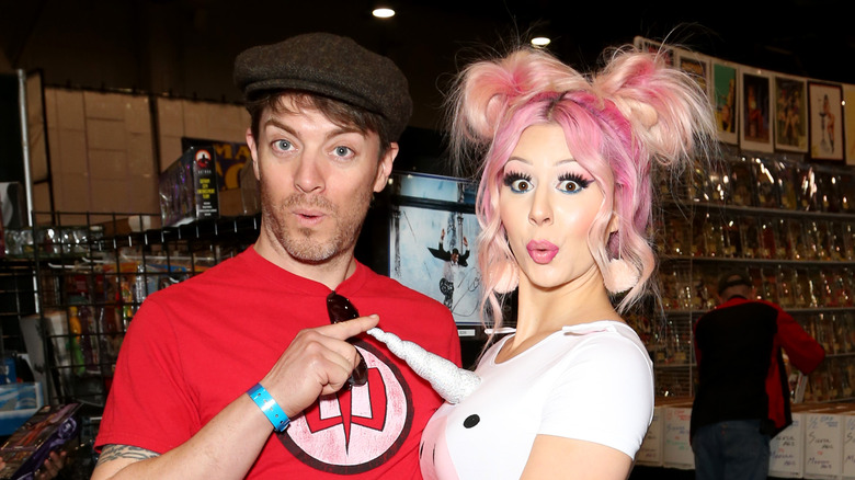 J.D. Scott and Annalee Belle making faces