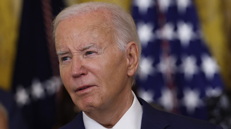 Joe Biden in front of American flag