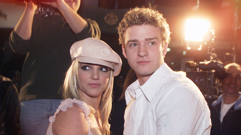 Britney Spears and Justin Timberlake pose together