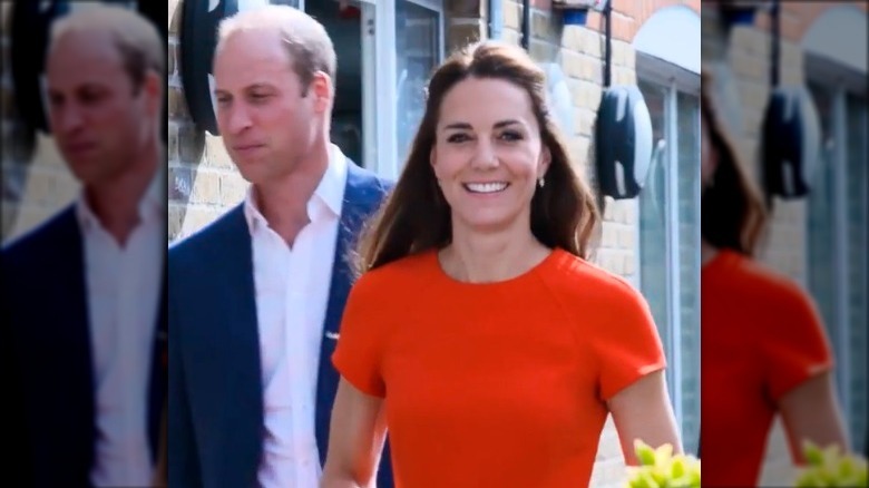 Kate Middleton with hair pulled half back