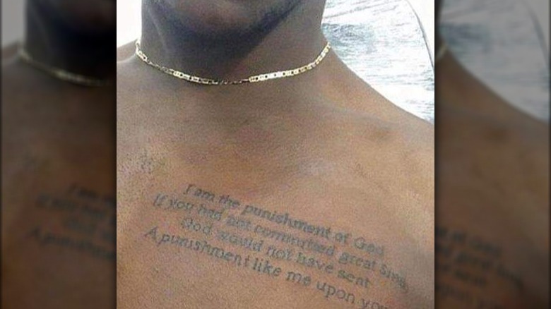 Mario Balotelli tattoo Genghis Khan quote