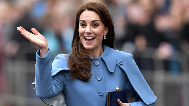 Kate Middleton waves and smiles