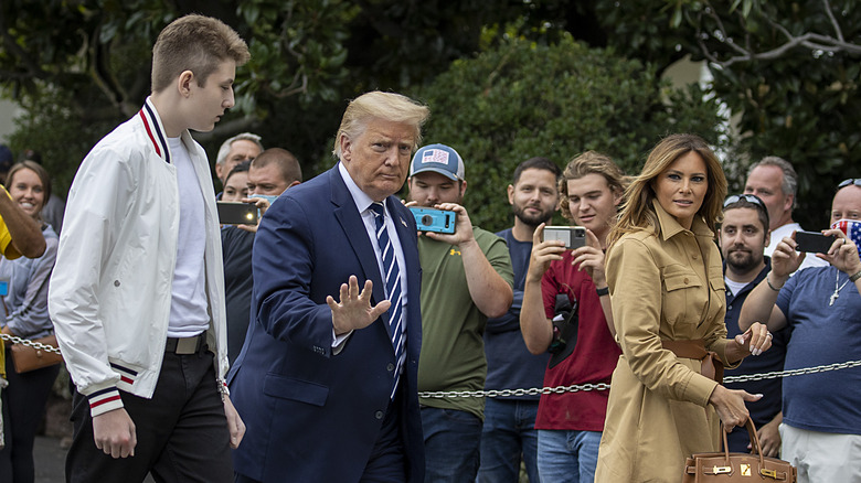 Melania Trump with Donald Trump and Barron Trump