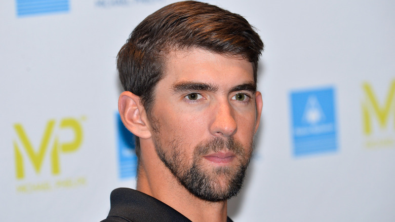 Michael Phelps with an intent look 