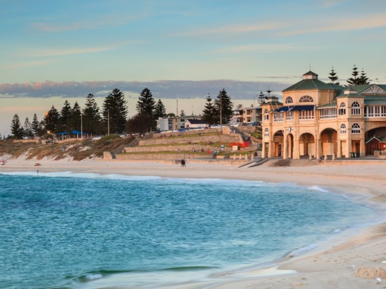 Cottesloe beach where the population of Perth do their sunbathing
