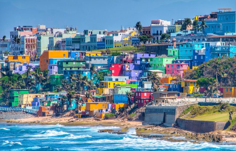 Hillside houses in San Juan, Puerto Rico