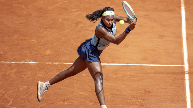 Coco Gauff playing at French Open